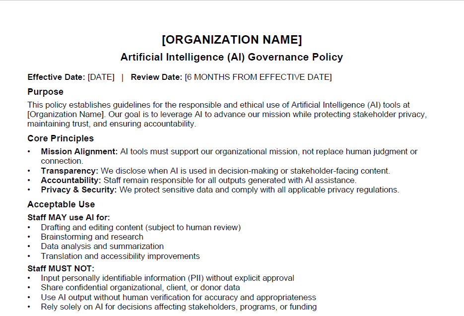 HUB International AI Governance Policy Starter